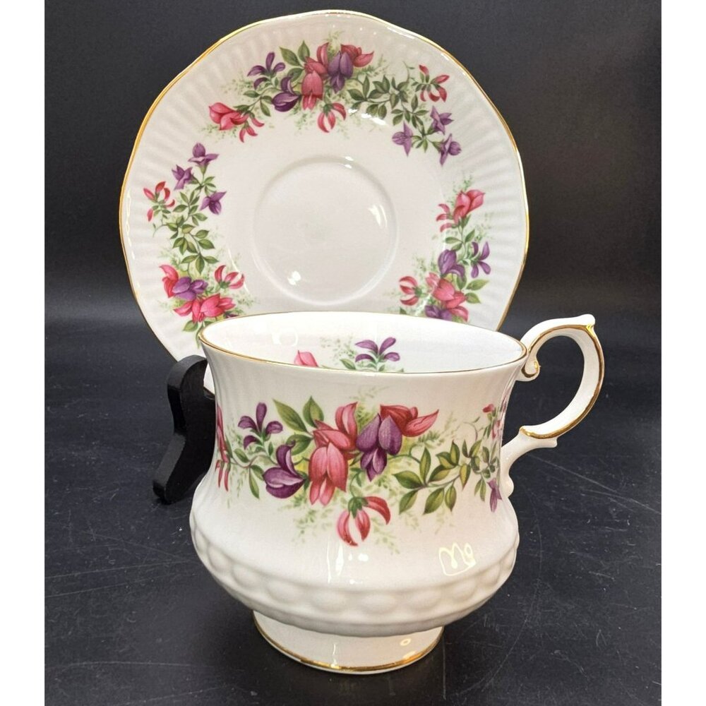 Rosina Queens Bone China Tea Cup & Saucer Set Wild Flowers Floral VL4038